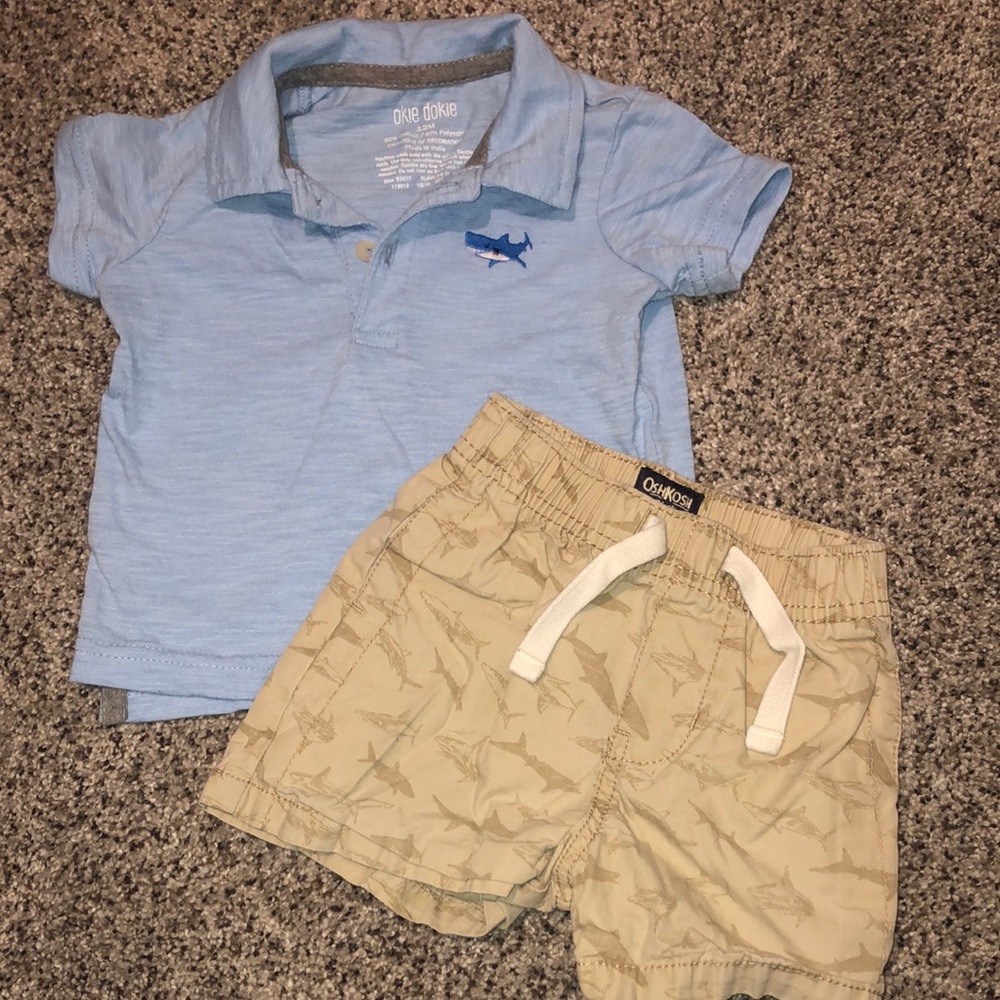 Shark printed shirts and polo EUC 12 months
